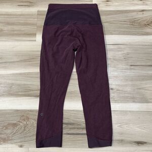 Lululemon Mesh Cropped Maroon Leggings Women’s 6